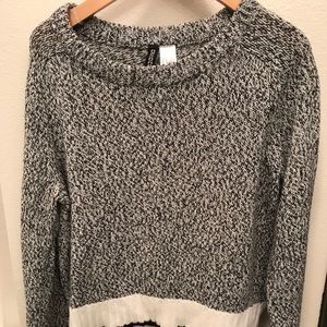 H&M black and white cropped sweater.